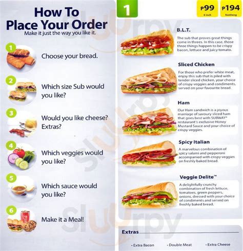 subway moa|Menu .